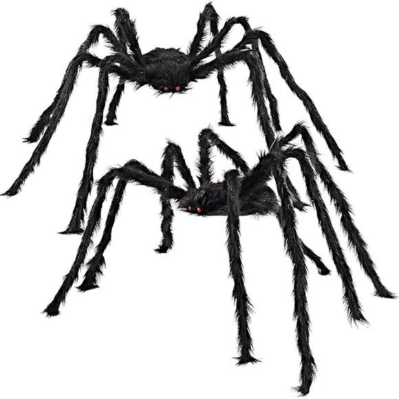 2 Pack 5 Ft. Halloween Outdoor Decorations Black Scary Giant Fake Hairy Spider - Picture 8 of 8
